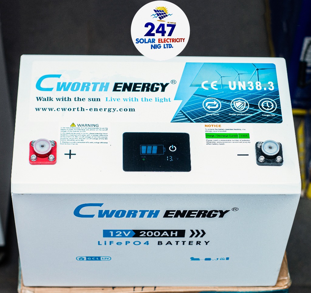 Cworth Energy 12V 200Ah LiFePO4 Battery