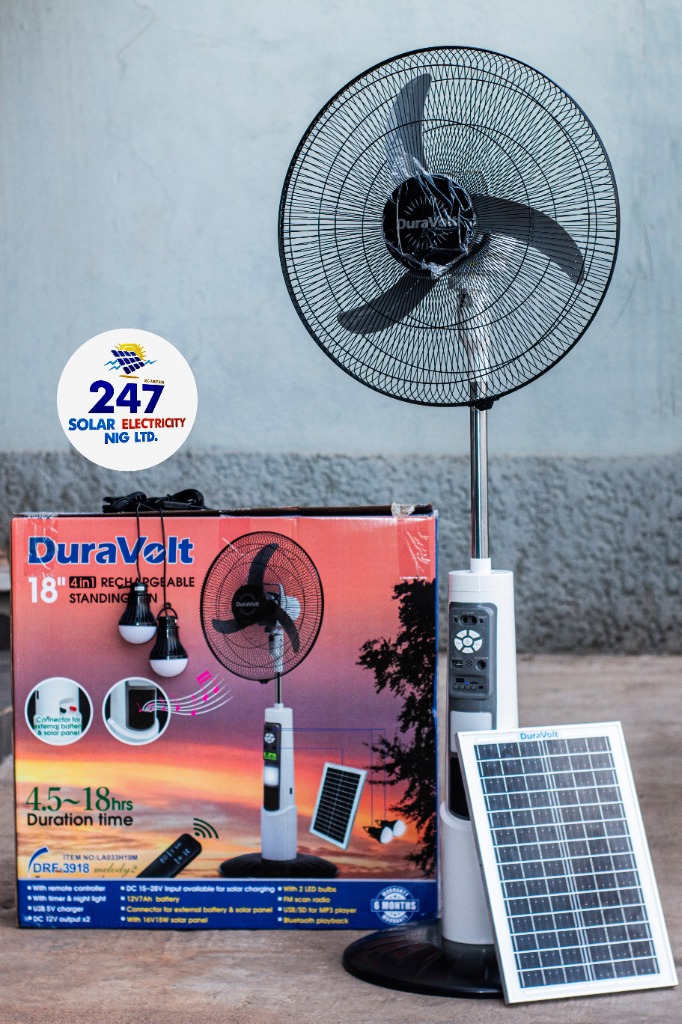 DuraVolt 18" 4-in-1 Rechargeable Standing Fan (DRE-3918 Melody 2)